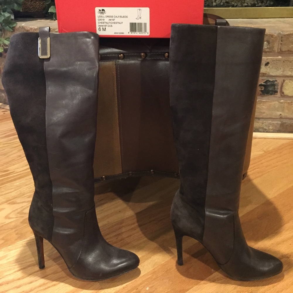 Coach Udell Dress Calf/Suede chestnut brown Boots